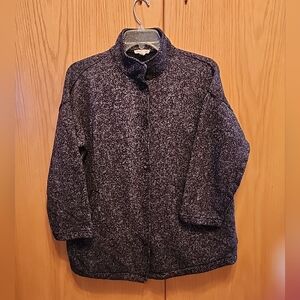 Eileen Fisher tweed knit jacket  classic feminine sophisticated preppy sz S